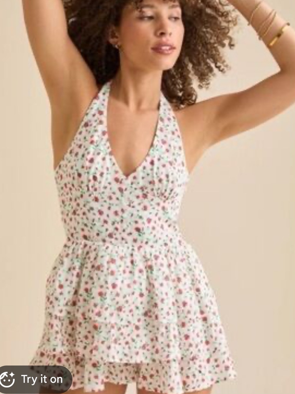 Altard state roses tiered dress romper xl new